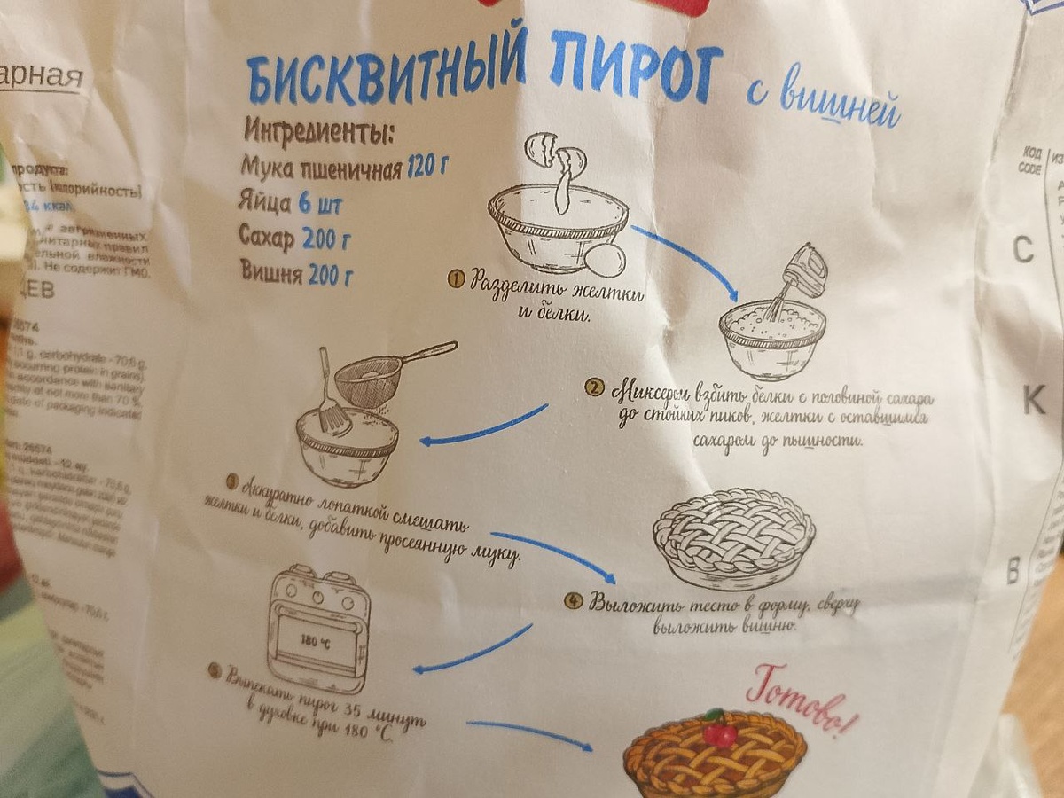 Рецепт бисквита