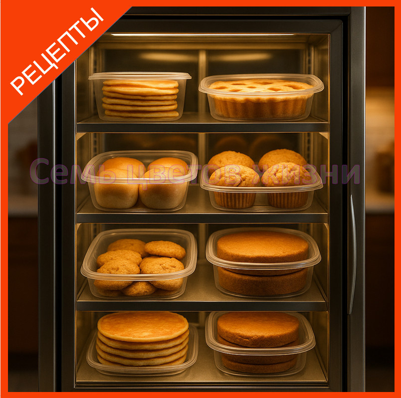 Морозилка с замороженной выпечкой