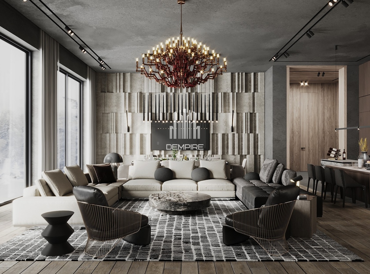 Гостиная, частная резиденция в КП VISION