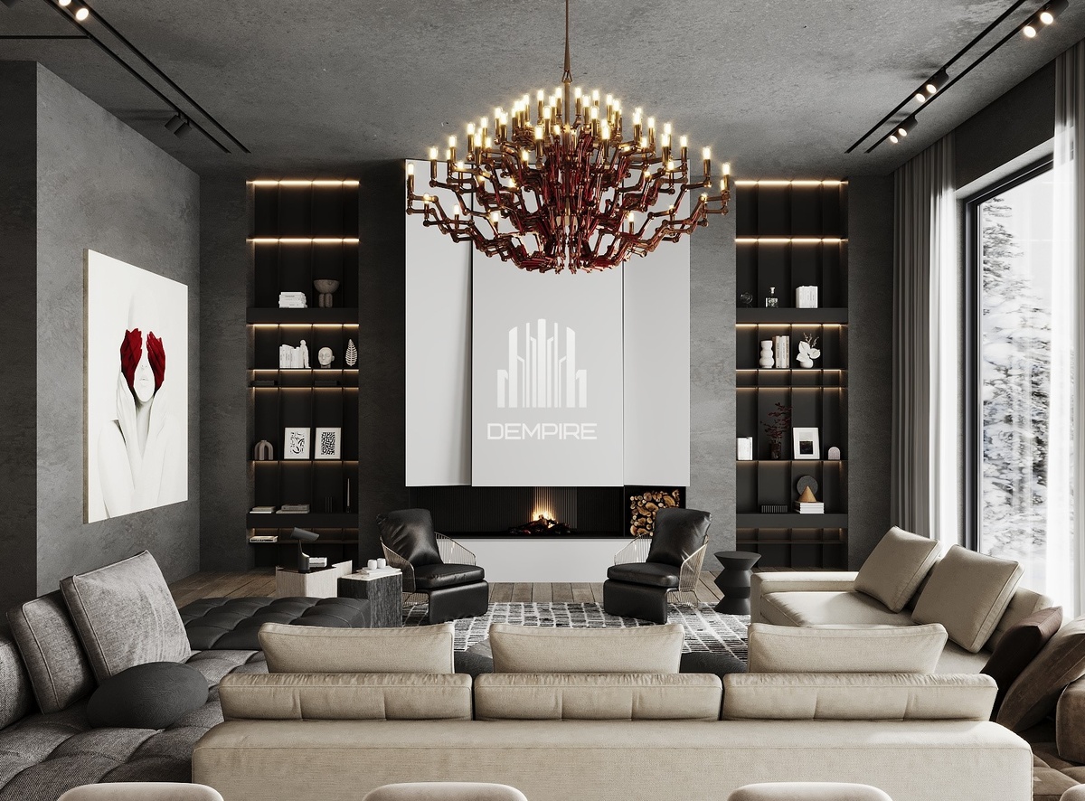 Гостиная, частная резиденция в КП VISION