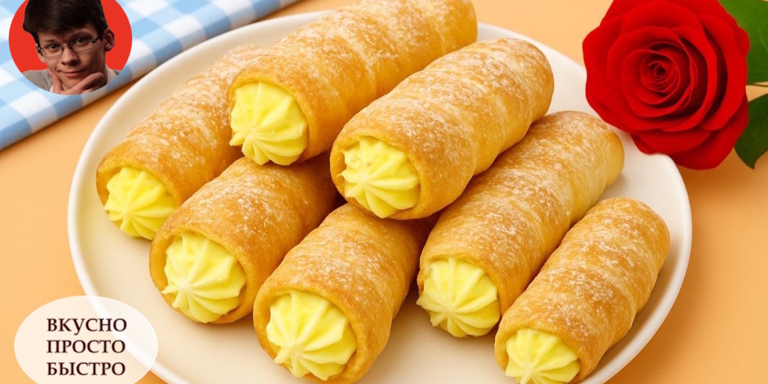 ТРУБОЧКИ С ЗАВАРНЫМ КРЕМОМ! Хрустящие, нежные, тающие во рту! Рецепт из детства