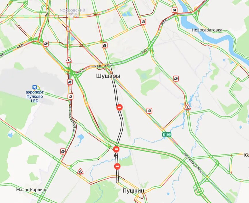    Фото: скриншот сервиса «Яндекс.Пробки»