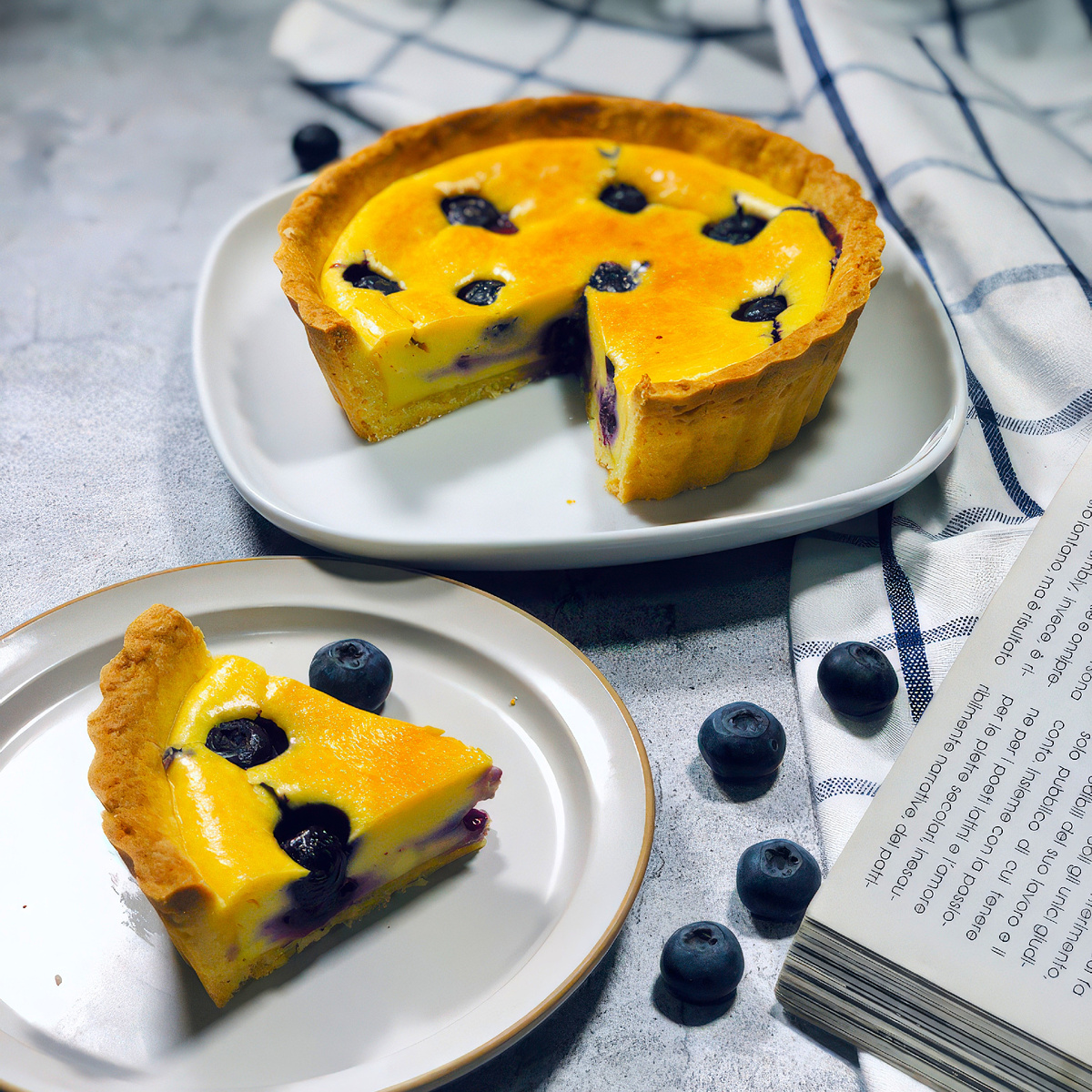 Рецепт: Тарт с голубикой и сыром