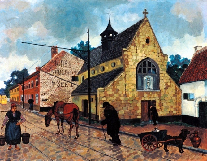 Часовня на рю де Сталле, Юккль, Брюссель. Картина Ф.А. Изенбека (из частной коллекции Перегинца). 