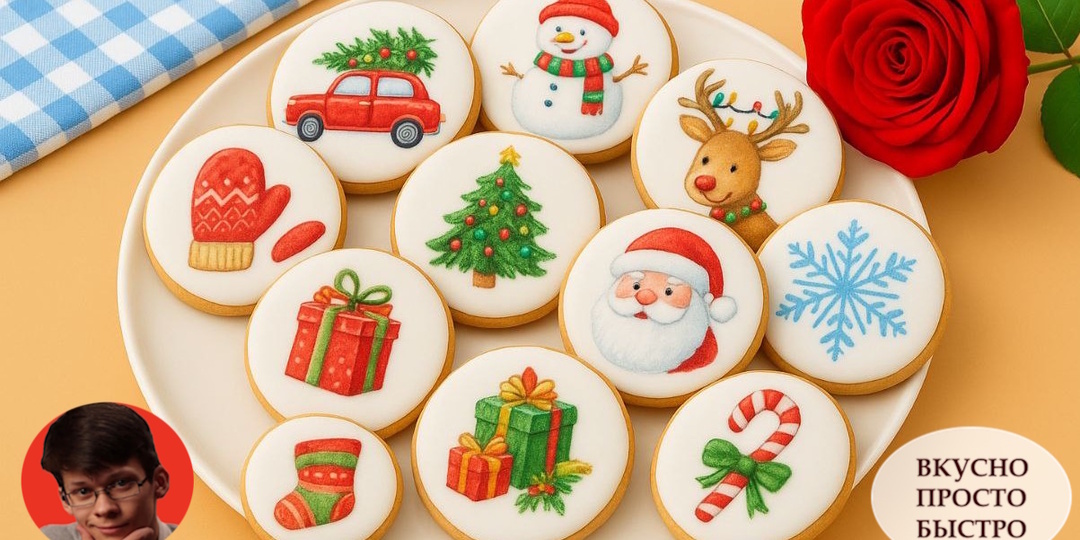 ИМБИРНОЕ ПЕЧЕНЬЕ С РИСУНКОМ! Ароматное, пряное, с идеальной глазурью! Создает новогоднее настроение