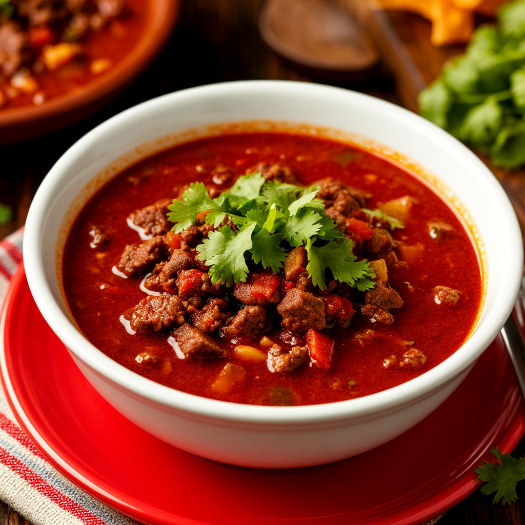 Пряный мексиканский суп-рагу с говядиной и горячим шоколадом «Чили кон Карне».