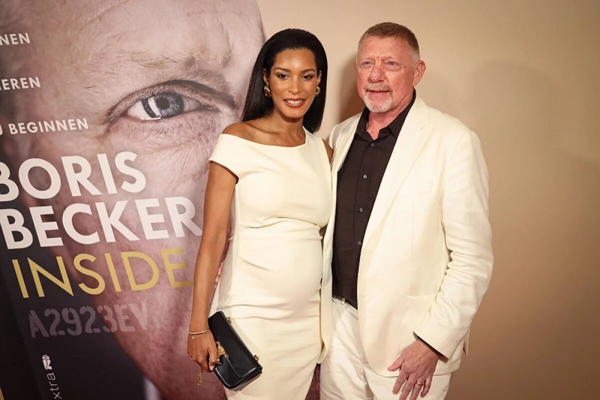    Теннисист Беккер представил откровенную автобиографию во Франкфурте. На фото он с супругой Лилиан де Карвалью Монтейру.