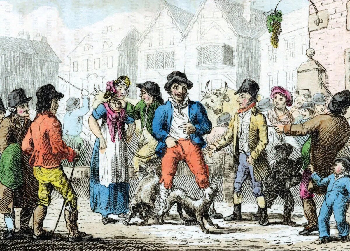 Жена, которую продают на Смитфилдском рынке, Лондон, 1816 год
