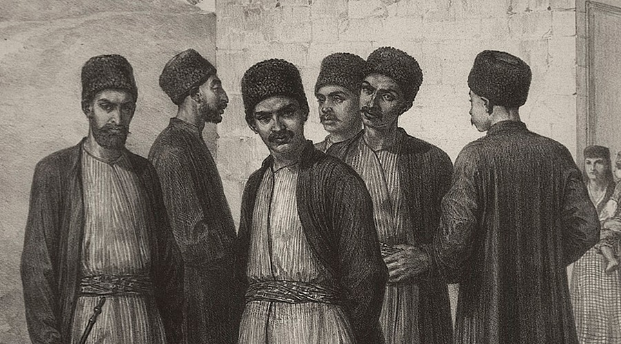 Караимы. Гравюра Дени Огюста Мари Раффе. Феодосия. 1837 г.