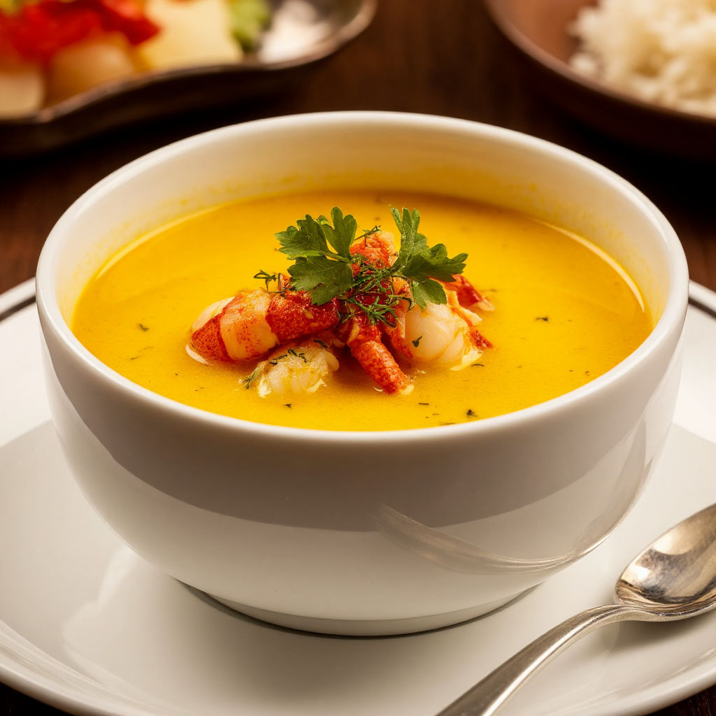 «Золотой Феникс» — роскошный суп из трюфелей, омара и шафрана.