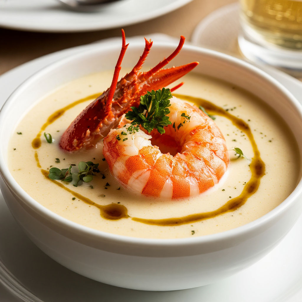 Императорский суп из омара, трюфелей и шампанского
