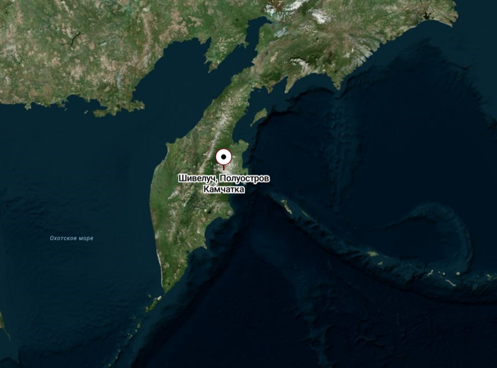 Рис. 1. Вулкан Шивелуч. Камчатский полуостров, Россия.