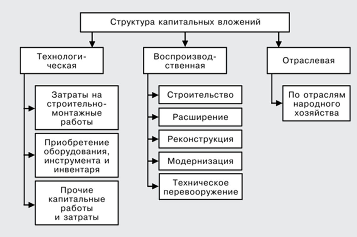 Рис. 2 Структура капитальных вложений