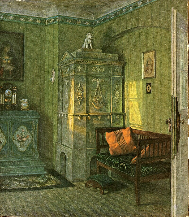 Зелёная комната. 1900. Художник Пауль Хёкер. 