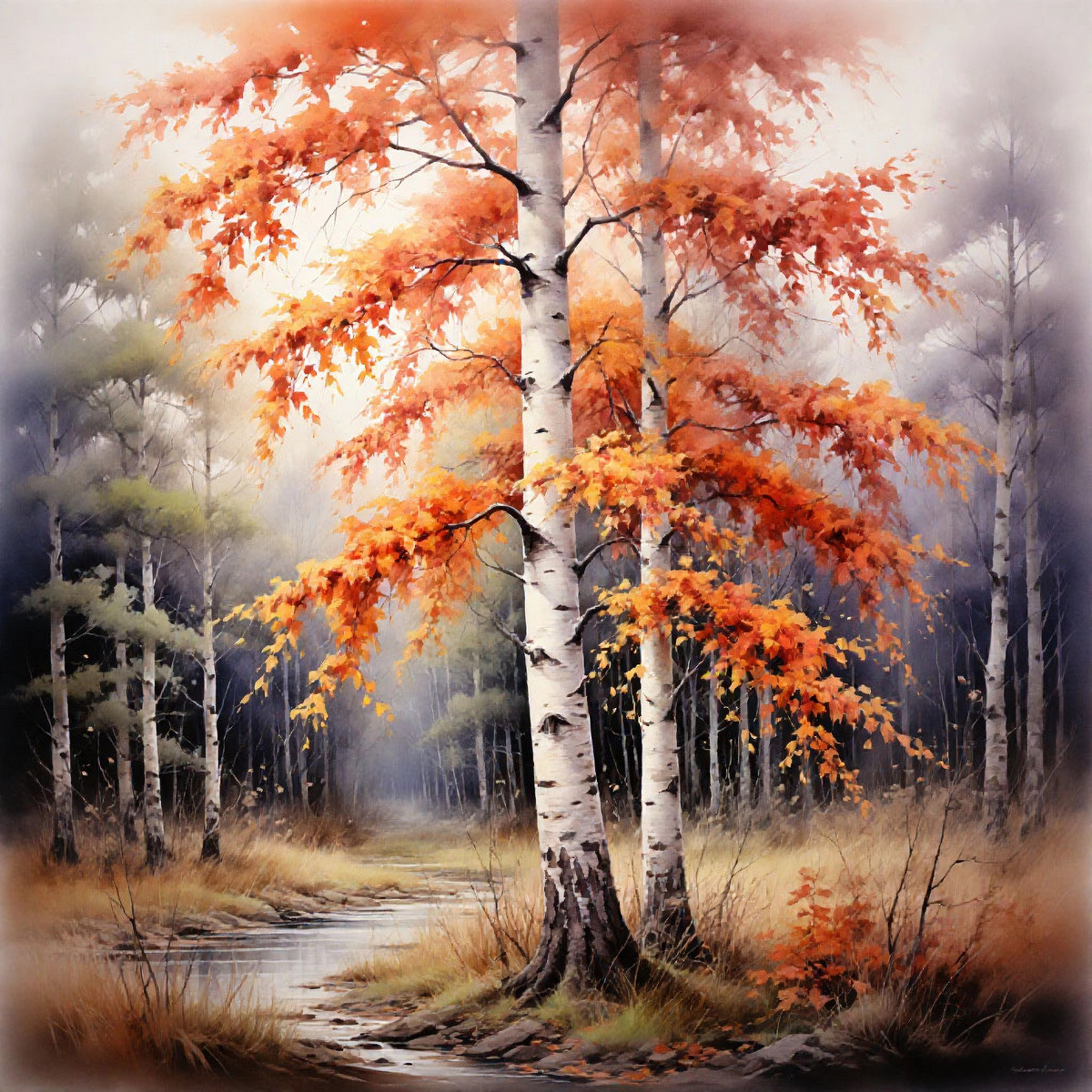 Береза осенью 