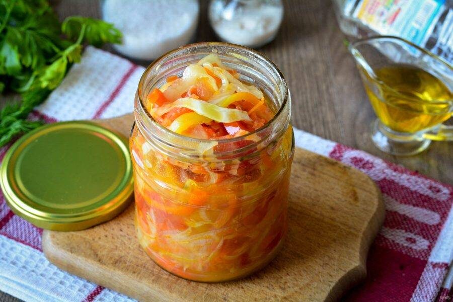 Салат из капусты на зиму в банках