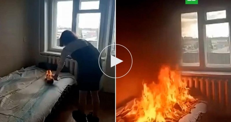     Самоподжог. Фото: кадры видео в TikTok
