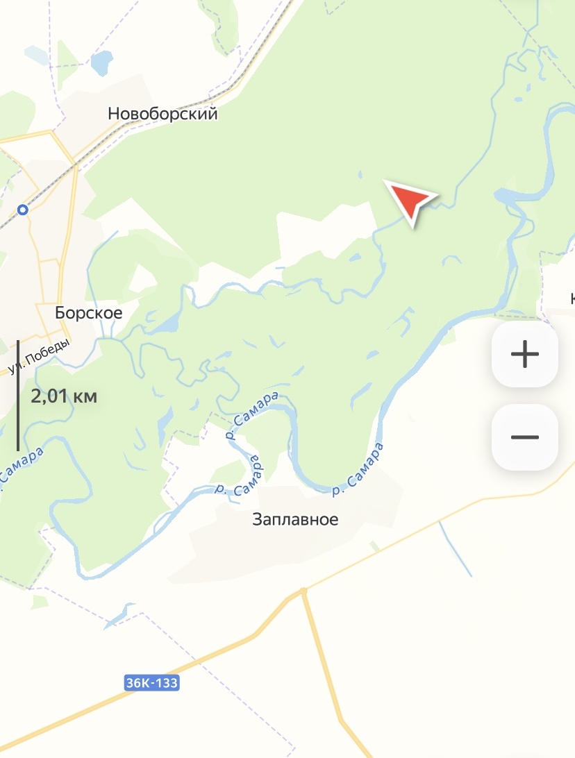 На карте обозначила экотропу относительно села Борское.
