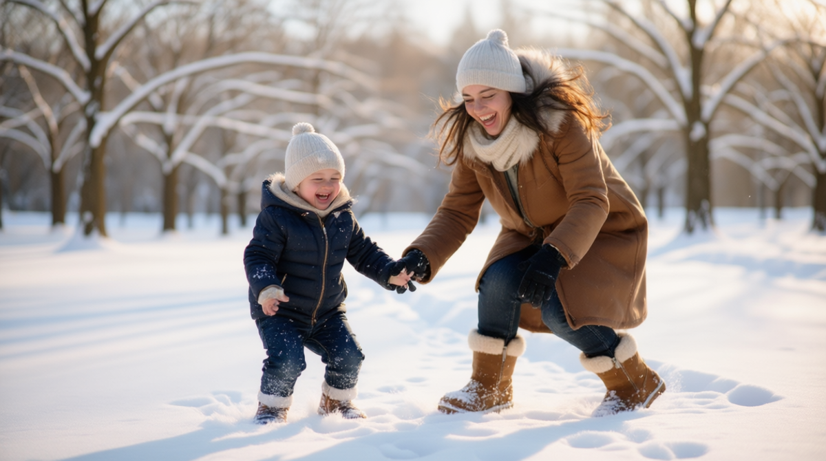 Почему скрипит снег? Кого как не маму спросить об этом на прогулке.