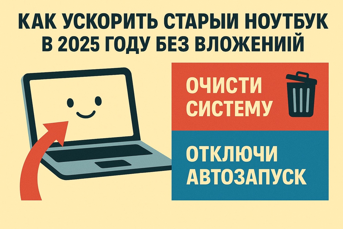Как ускорить старый ноутбук в 2025 без вложений — 4 простых компьютерных лайфхака