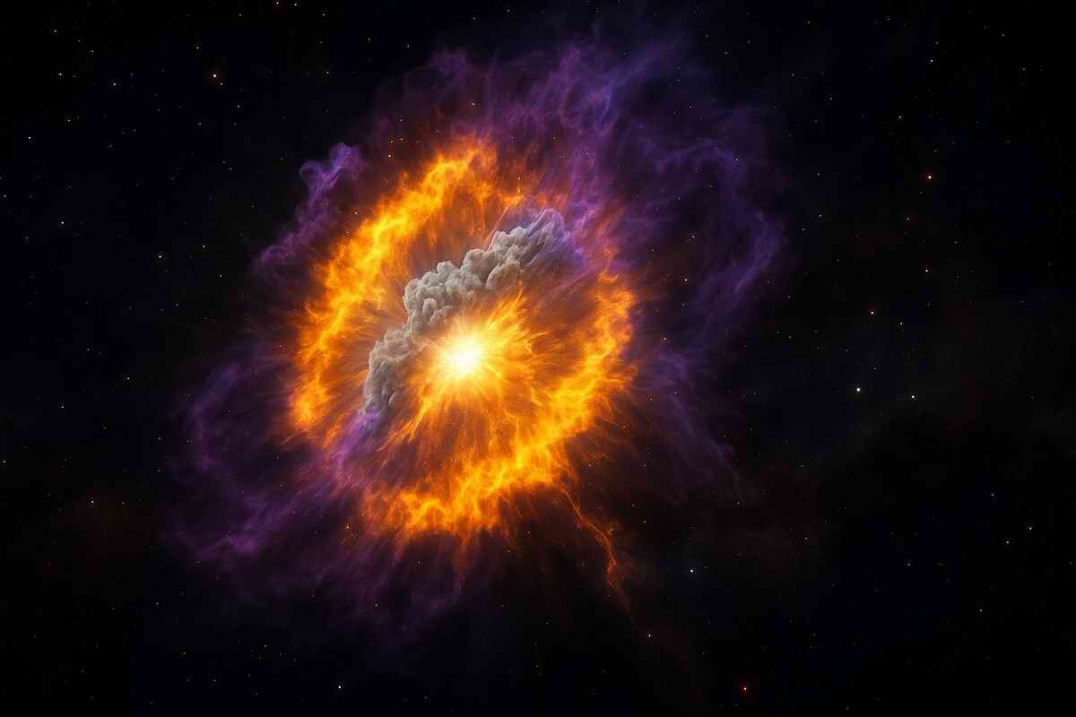 SN 2021yf: сверхновая, которая показала ядро звезды