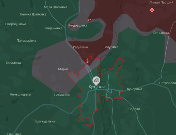 Утренняя карта из украинского новостного источника. 