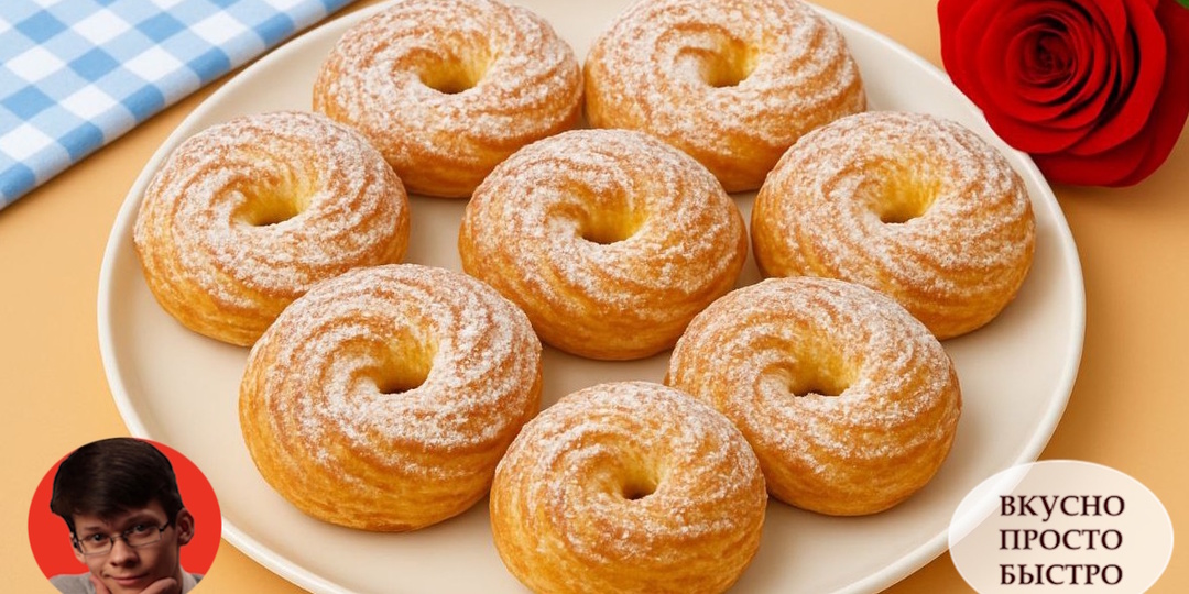 ВОЗДУШНЫЕ ТВОРОЖНЫЕ КОЛЬЦА! Нежные, с идеальным заварным кремом! Остановиться невозможно