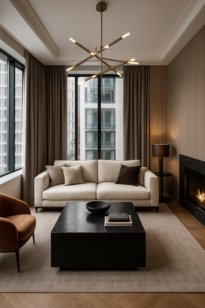 Визуализация интерьера с современными шторами