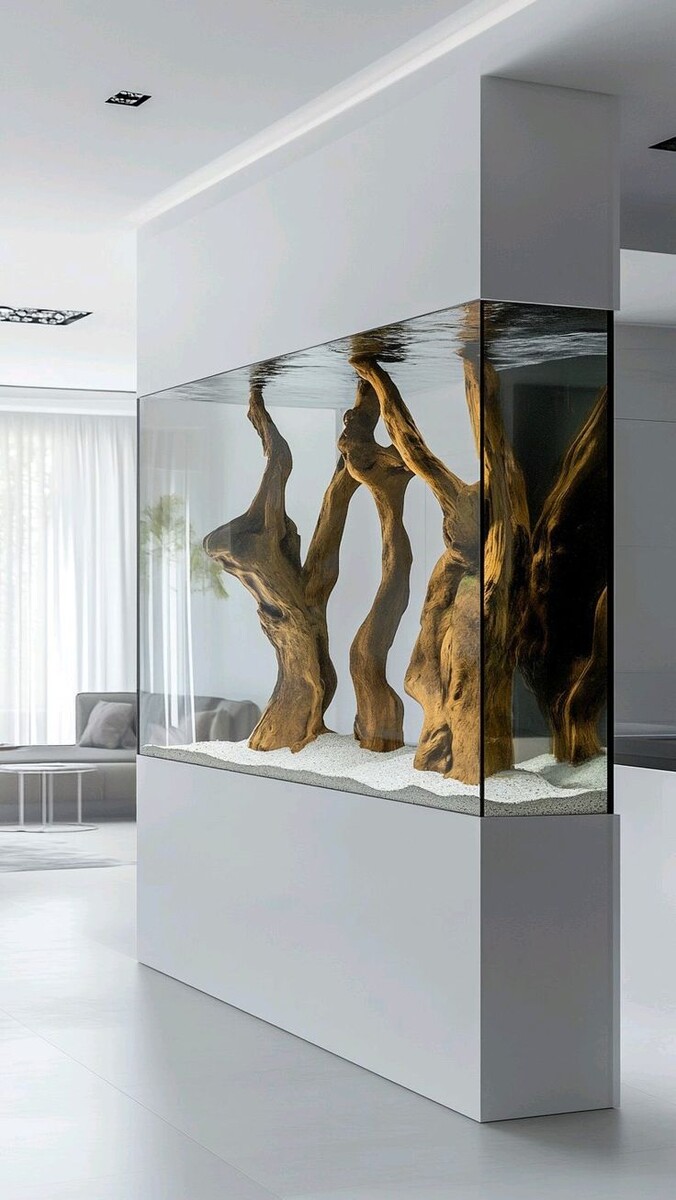 Встроенный аквариум в стену (Фото взято с pinterest)