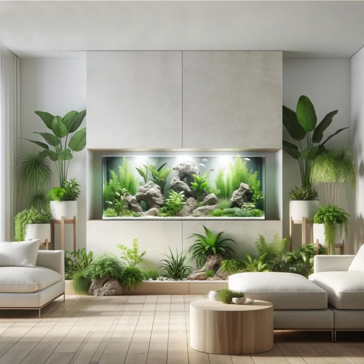 Отдельно стоящий аквариум (Фото взято с pinterest)