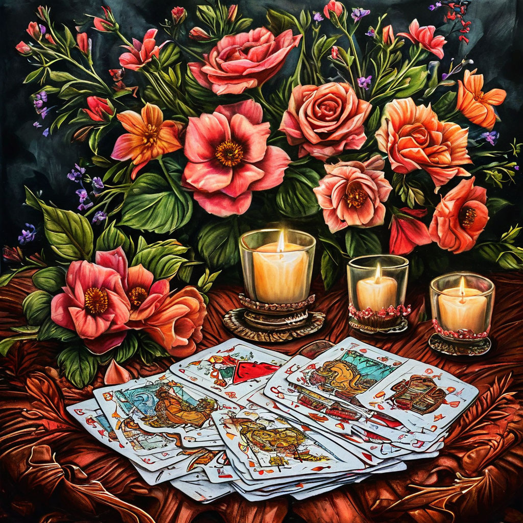 Гадание на картах. Иллюстрация сгенерирована нейросетью