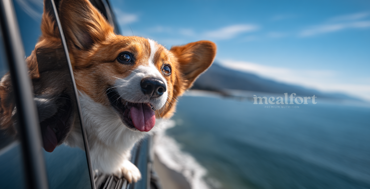 собака едет в машине высунув голову / фото mealfort