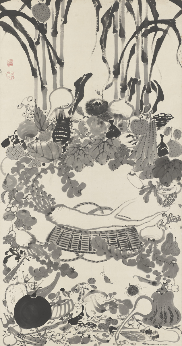 Овощная нирвана 果蔬涅槃図 (Касо нэхан-дзу). 1771г.