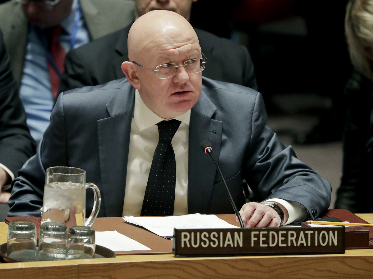    Постпред РФ при ООН Василий Небензя / AP Photo/Julie Jacobson