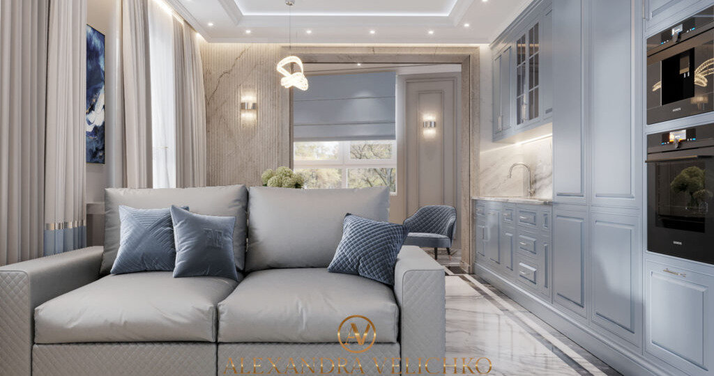 Современный дизайн квартиры в стиле неоклассика для ЖК «КутузовGRAD»