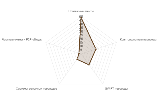 Распределение методов отправки средств в Индию среди российских компаний и частных лиц в 2025 году.