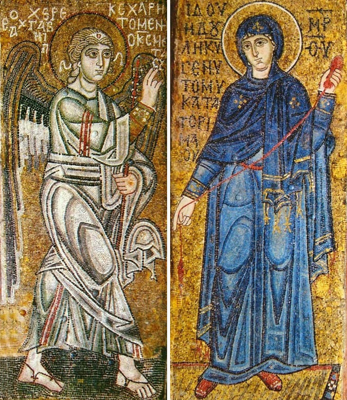 «Благовещение», мозаика, ок. 1040 года. Собор Святой Софии, Киев