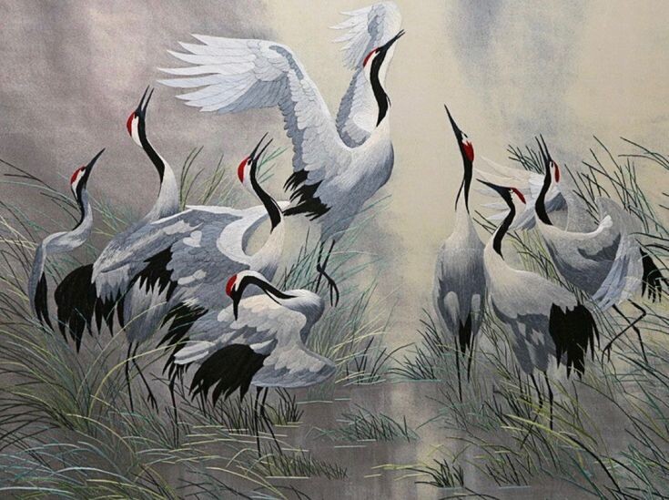 Журавли. Фото картины взято из открытого источника.