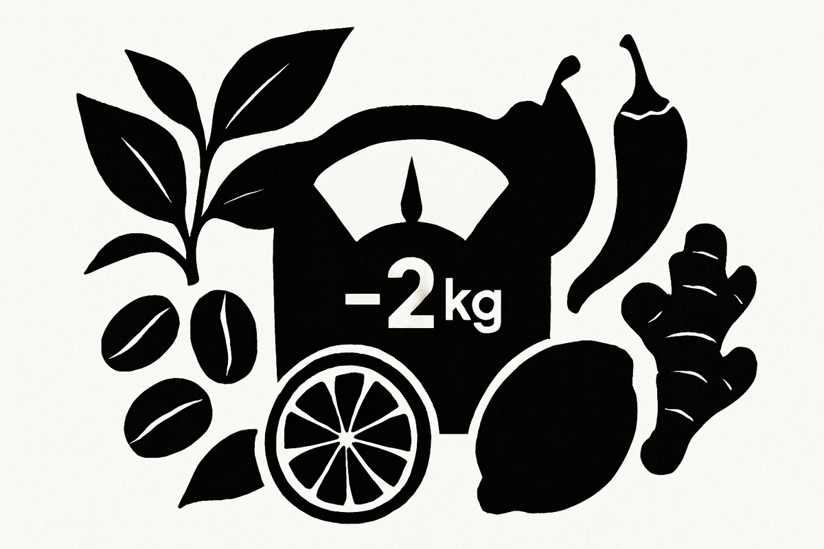 чай, перец, имбирь, лимон и кофе — вокруг весов с минусом 2 кг. Худеем без тренировок, красиво и естественно.