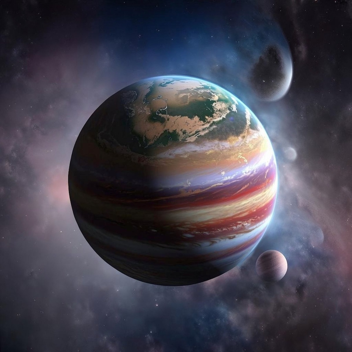    Новая экзопланета в представлении нейросети.