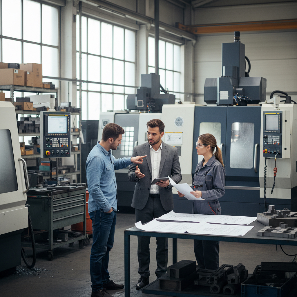 Обсуждение технических вопросов будущей поставки металлообрабатывающего оборудования с ЧПУ с участием брокера.