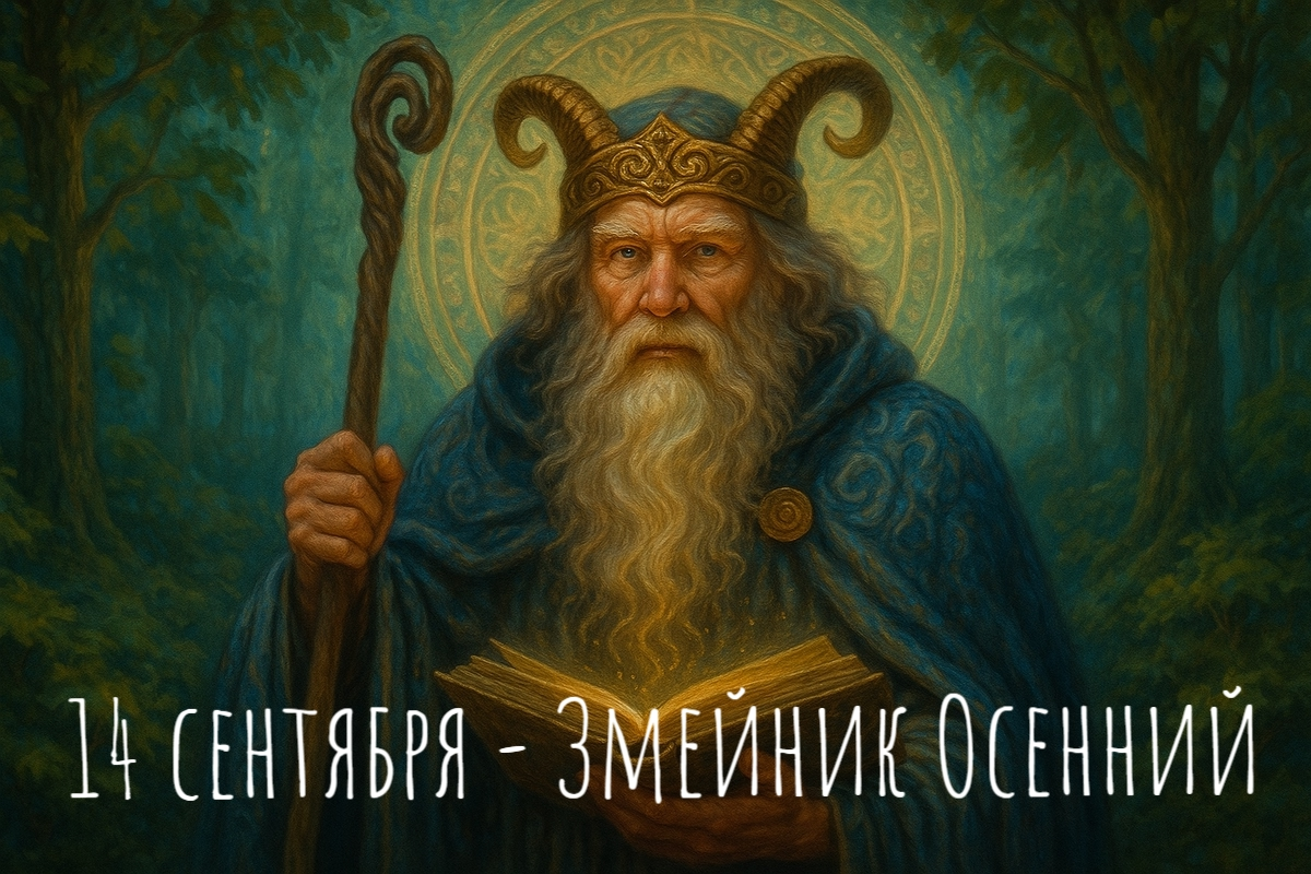 ✨Сегодня в нашем славянском кологоде мы отмечаем Змейник Осенний (также День Волха Змеевича или Закрытие Сварги). Этот славянский праздник, посвящен богу Велесу - покровителю мудрости, магии и природных сил.
