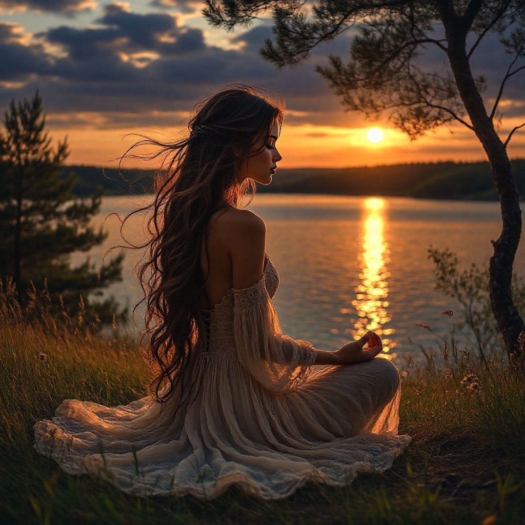 Девушка медитирует