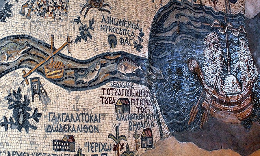 Иудея на карте Мадабы и русские города.