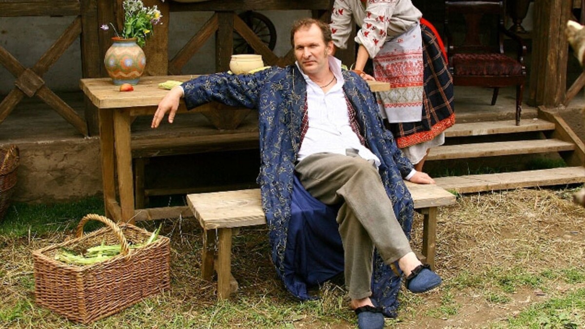    Федор Добронравов на съемках фильма "Марево"