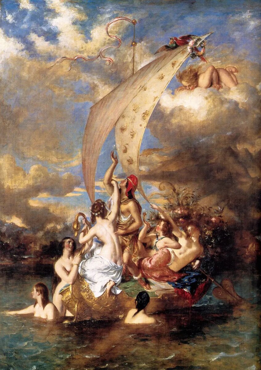 Юность на носу судна и Наслаждение у руля. 1830 , 117×158 см