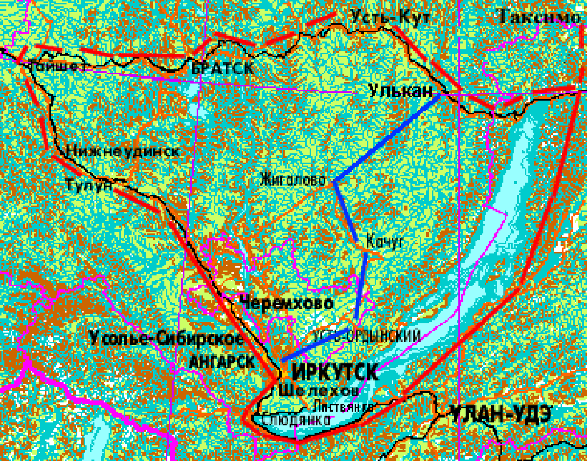 Карта нашего маршрута вокруг Байкала.