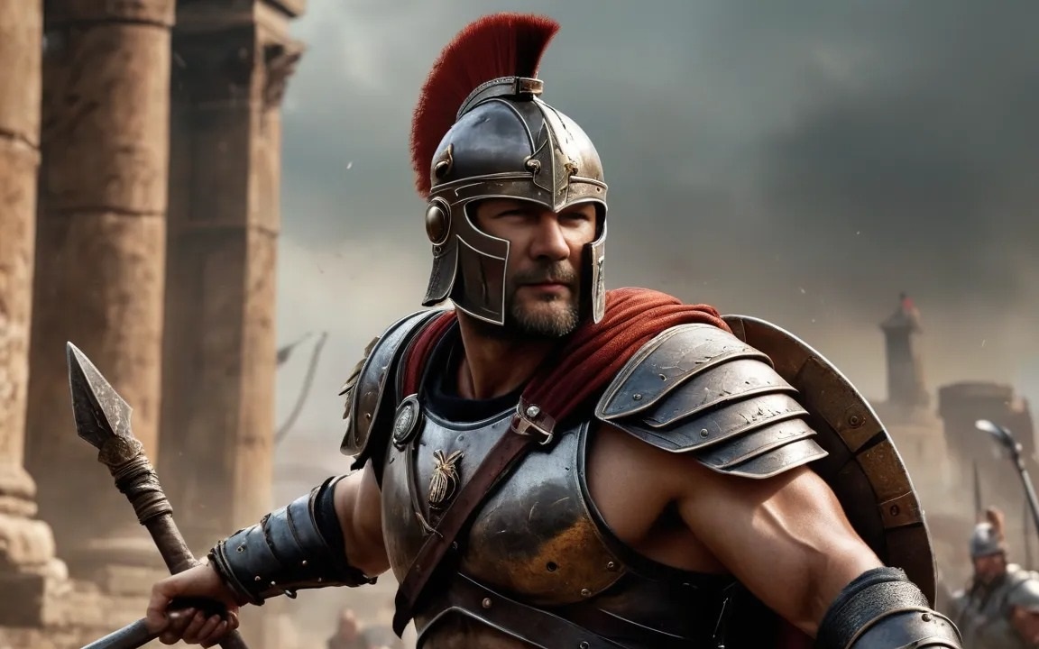 Изображения автора. Римский воин во время падения Помпей