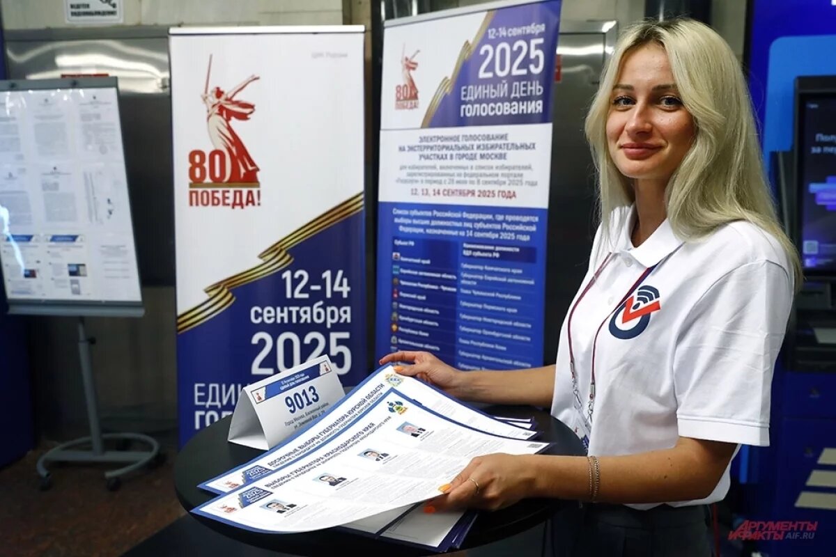    Экстерриториальный участок для голосования на станции метро «Курская» в Москве.