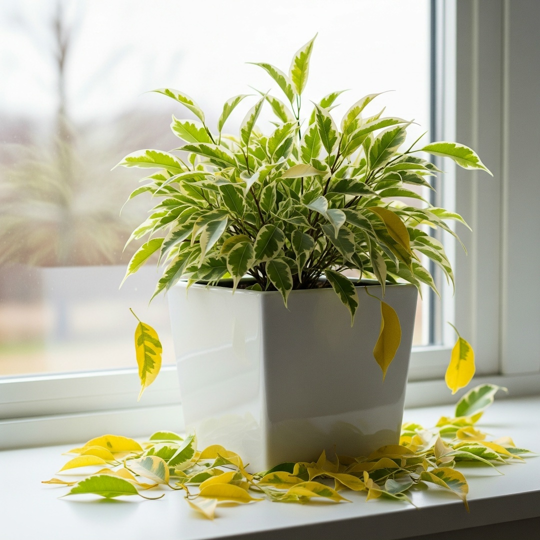 Фикус Бенджамина желтеют и опадают листья, что делать?